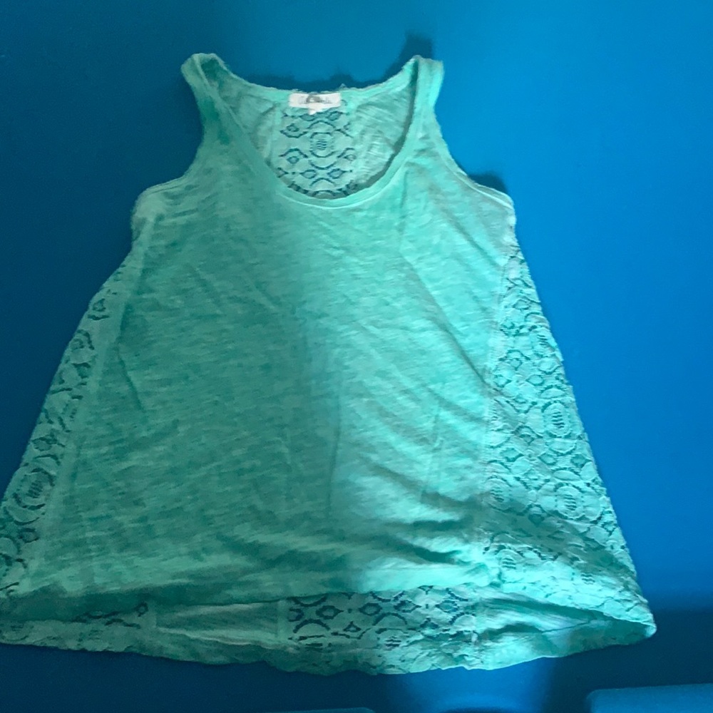 Cute partial lace tank top